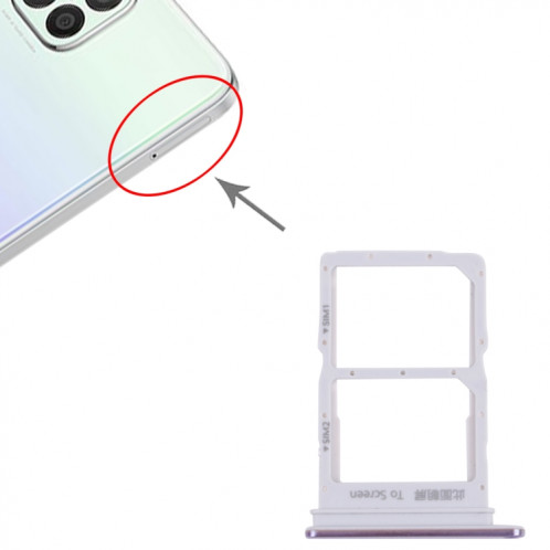 Plateau de carte SIM + plateau de carte SIM pour Huawei Nova 8 SE Youth (Violet) SH994P1468-04