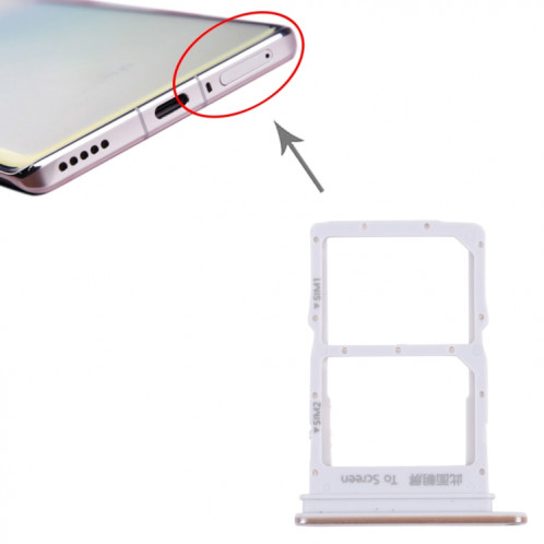 Plateau de carte SIM + plateau de carte SIM pour Huawei Nova 8 (argent) SH995S111-04