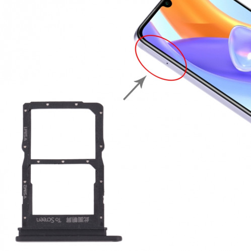 Plateau de carte SIM + plateau de carte SIM pour Honor Play5 5G (Noir) SH002B686-04