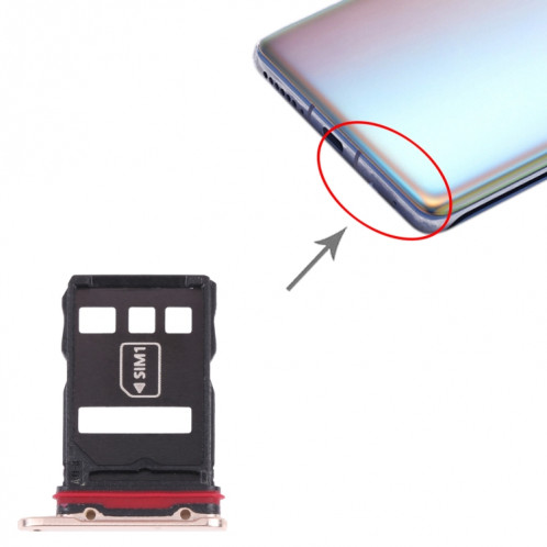 Plateau de carte SIM + Bac de carte NM pour Huawei Mate 40 Pro + (Gold) SH004J509-04