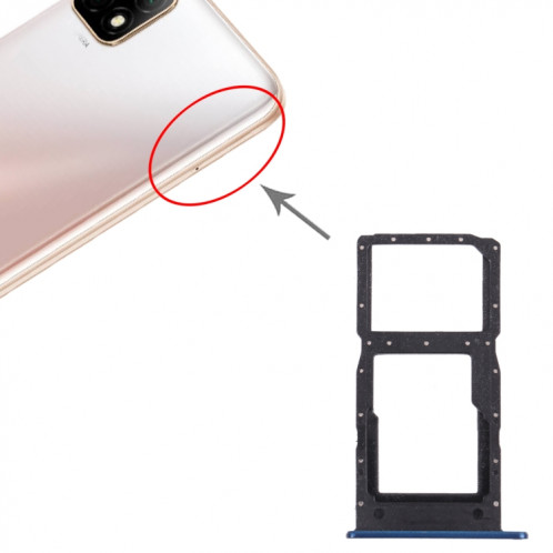 Plateau de carte SIM + plateau de carte SIM / plateau de carte micro SD pour Huawei Profitez de 20 5g (bleu) SH006L1926-04