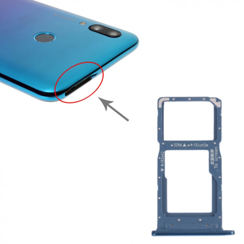 Plateau de carte SIM + plateau de carte SIM / plateau de carte micro SD pour Huawei P Smart (2019) (vert) SH011G1062-04