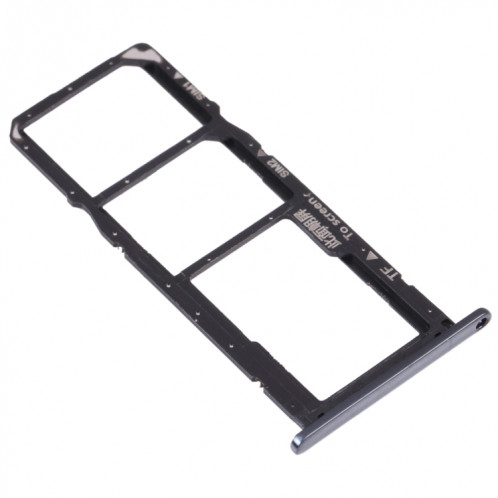 Plateau de carte SIM + plateau de carte SIM + plateau de carte micro SD pour Huawei Y6 Prime (2018) (Noir) SH013B1972-04