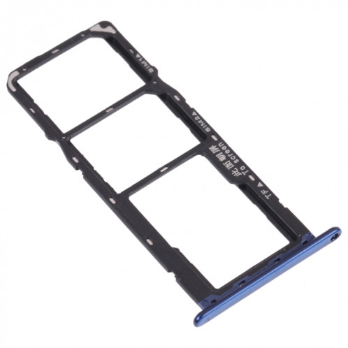 Plateau de carte SIM + plateau de carte SIM + plateau de carte micro SD pour Huawei Y6 Prime (2018) (bleu) SH013L1793-04