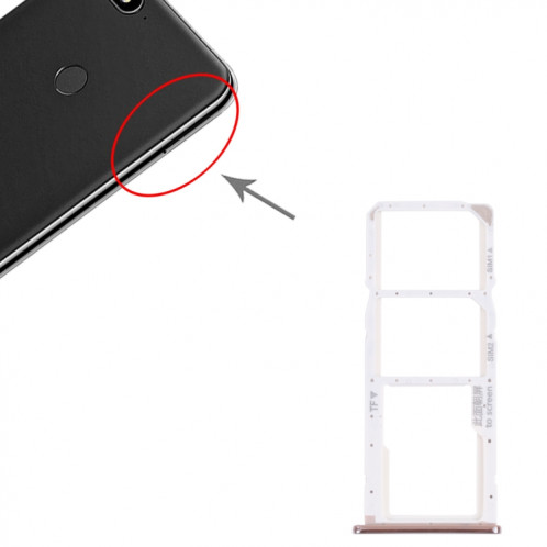 Plateau de carte SIM + plateau de carte SIM + plateau de cartes Micro SD pour Huawei Y7 (2018) (Argent) SH014S1330-04
