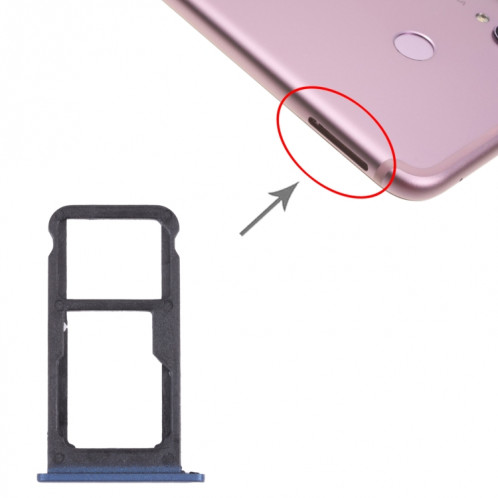 Plateau de carte SIM + plateau de carte SIM / plateau de carte micro SD pour l'honneur Play (Bleu) SH015L1520-04