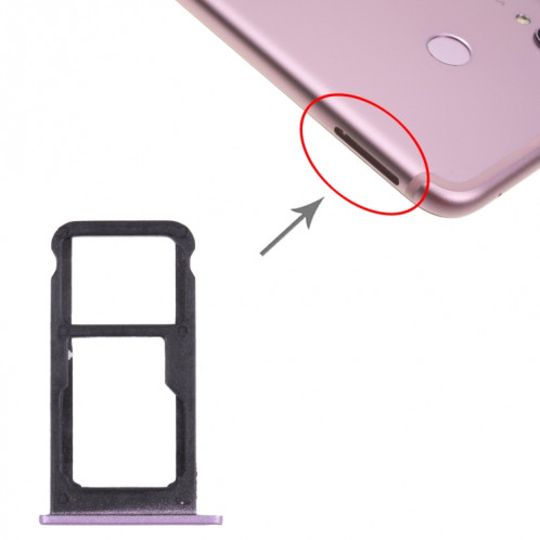 Plateau de carte SIM + plateau de carte SIM / plateau de carte micro SD pour le jeu d'honneur (violet) SH015P150-04