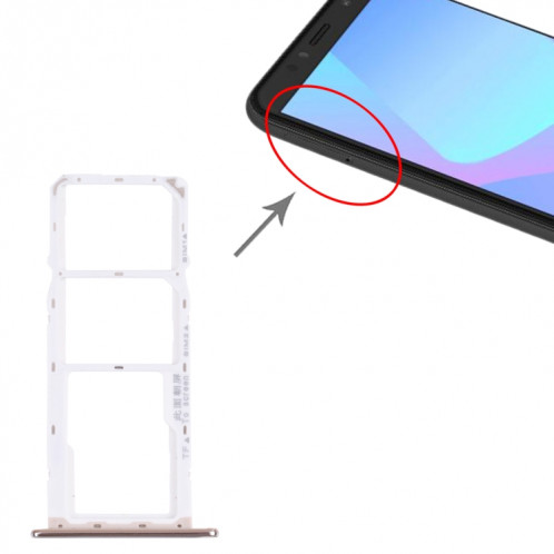 Plateau de carte SIM + plateau de carte SIM + plateau de carte micro SD pour Huawei Y6 (2018) (argent) SH017S1143-04