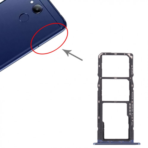 Plateau de carte SIM + plateau de carte SIM + plateau de cartes micro SD pour l'honneur 7A Pro (Bleu) SH018L1900-04