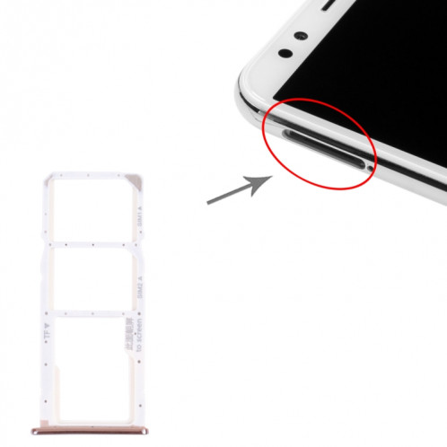 Plateau de carte SIM + plateau de carte SIM + plateau de carte Micro SD pour Huawei Nova 2 Lite / Y7 Prime (2018) (argent) SH020S1121-04
