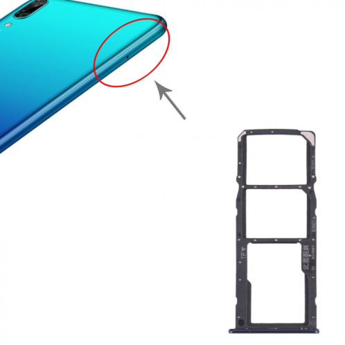 Plateau de carte SIM + plateau de carte SIM + plateau de carte micro SD pour Huawei Y7 PRO 2018 (bleu) SH021L1818-04