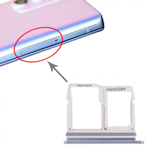 Nano SIM Plateau de la carte SIM + Nano SIM Plateau de carte / Micro SD Plateau de carte pour Wing LG 5G LMF100N, LM-F100N, LM-F100V, LM-F100 (bleu) SH047L1856-04