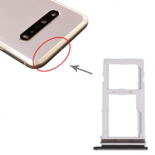 Plateau de carte SIM + plateau de carte SIM pour LG V60 minceq 5G / V60 minceq 5G UW LM-V600, LM-V600VML, LMV600VML (Noir) SH049B713-04