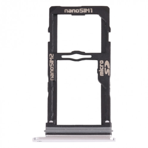 Nano SIM Plateau de la carte SIM + Nano SIM Plateau de carte / Micro SD Plateau de carte pour LG G8S Minoreq LMG810, LM-G810, LMG810EAW (Argent) SH050S1316-04