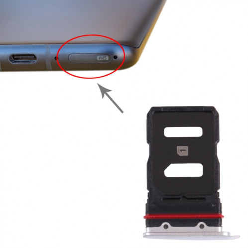 Plateau de carte SIM + plateau de carte SIM pour Asus Zenfone 8 ZS590KS (argent) SH101S522-04