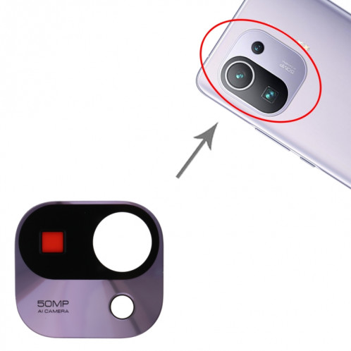 Lentille de caméra arrière pour xiaomi mi 11 pro m2102k1ac (violet) SH145P1824-04