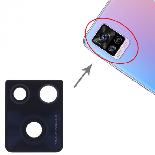 Pour Vivo S7 / S7t / V20 / V20 Pro Objectif de caméra arrière 10 pièces SH4328705-04