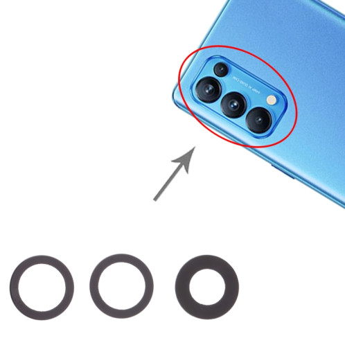 Pour OPPO Reno5 Pro 5G / Reno6 Pro 5G 10pcs objectif de caméra arrière SH43371546-04