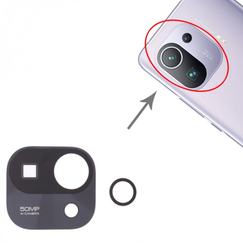10 PCS Back Camera Lens pour Xiaomi MI 11 PRO M2102K1AC SH4343713-04