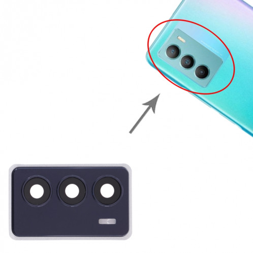 Pour cadre d'objectif de caméra arrière Vivo T1 (noir) SH348B89-04