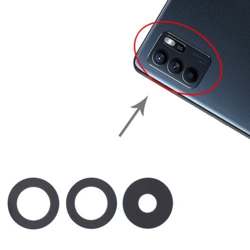 Pour OPPO Reno6 4G / Reno6 5G / Reno6 Z 10pcs objectif de caméra arrière SH43671322-04
