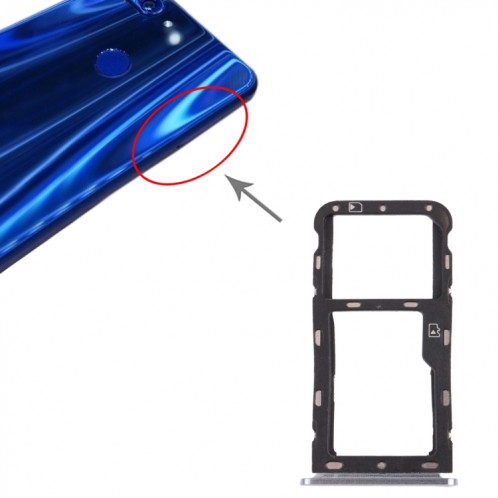 Plateau de carte SIM + plateau de carte micro SD pour la lame ZTE v9 (argent) SH452S1449-04