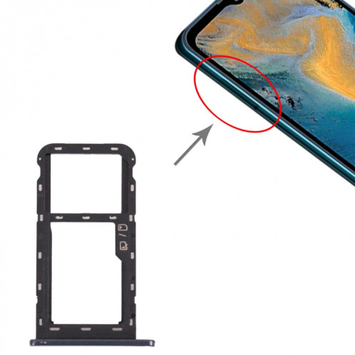 Plateau de carte SIM + plateau de carte micro SD pour ZTE Blade A51 (Noir) SH456B445-04