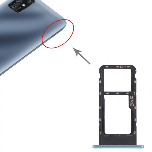 Plateau de carte SIM + plateau de cartes Micro SD pour la lame ZTE V2020 intelligente (givré green) SH59FG1571-04