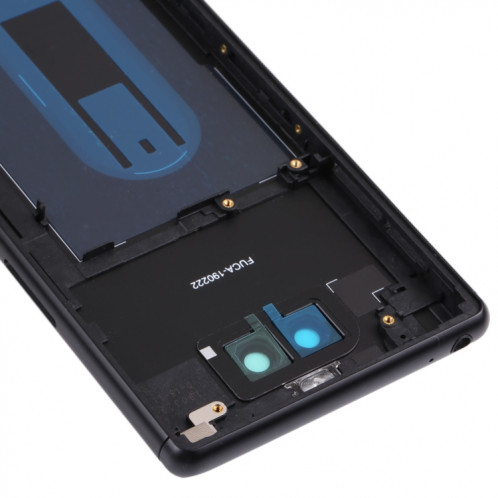 Coque arrière de batterie pour Sony Xperia 8 avec cadre central et cache d'objectif de caméra (noir) SH65BL368-07