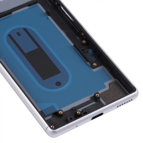 Pour Sony Xperia 8 Couvercle arrière de la batterie avec cadre central et couvercle de l'objectif de l'appareil photo (argent) SH65SL731-07