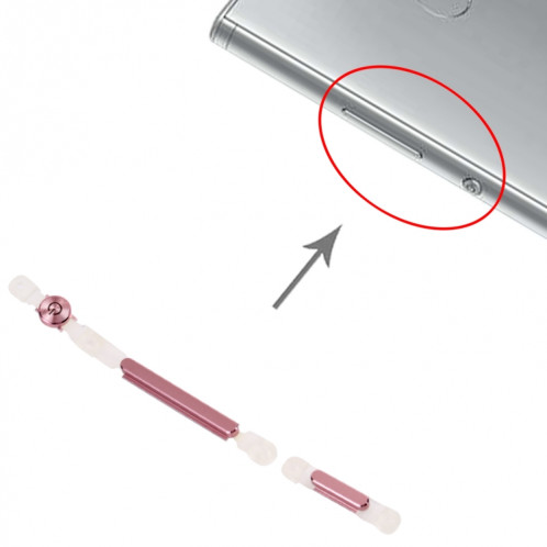 Bouton d'alimentation et bouton de contrôle du volume pour Sony Xperia XA2 (rose) SH478F855-04