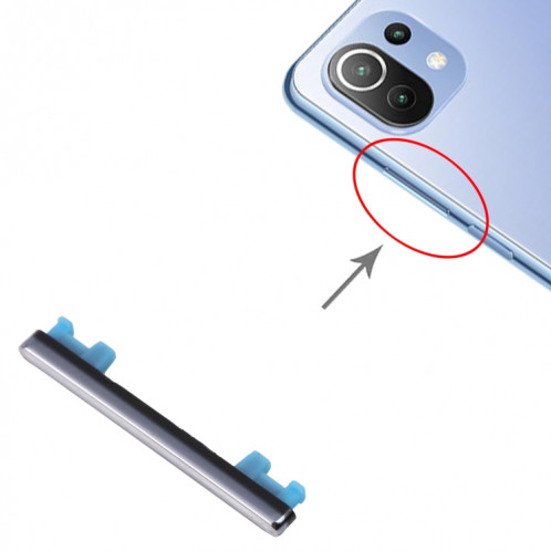 Bouton de commande de volume pour xiaomi mi 11 lite (argent) SH480S784-04