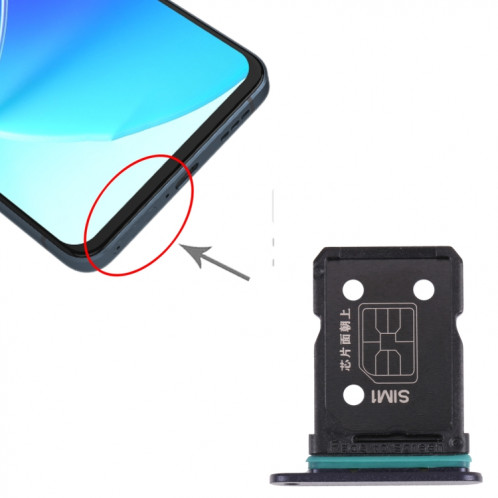 Pour OPPO Reno6 5G PEQM00 CPH2251 Plateau de carte SIM + Plateau de carte SIM (Noir) SH485B1919-04