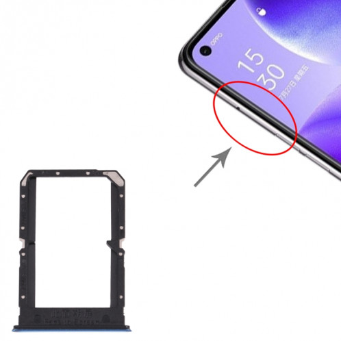 Pour OPPO Reno5 5G / Find X3 Lite PEGM00 PEGT00 CPH2145 Plateau de carte SIM + Plateau de carte SIM (Bleu) SH488L1915-04