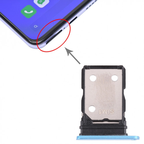 Pour OPPO Realme X7 Pro RMX2121 RMX2111 Plateau de carte SIM + Plateau de carte SIM (Bleu) SH495L184-04