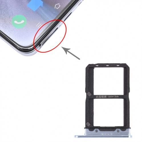 Pour vivo iQOO 5 5G Plateau de carte SIM + Plateau de carte SIM (Bleu) SH497L1969-04