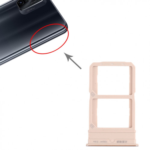 Pour vivo iQOO Neo5 V2055A Plateau de carte SIM + Plateau de carte SIM (Or) SH498J1332-04