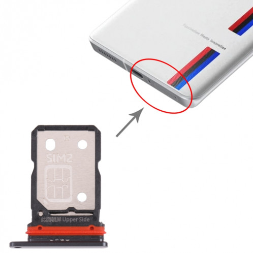 Pour vivo iQOO 8 plateau de carte SIM + plateau de carte SIM (noir) SH502B1184-04