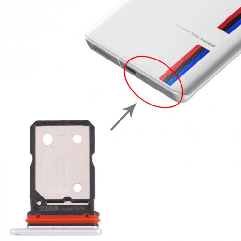 Pour vivo iQOO 8 plateau de carte SIM + plateau de carte SIM (blanc) SH502W438-04