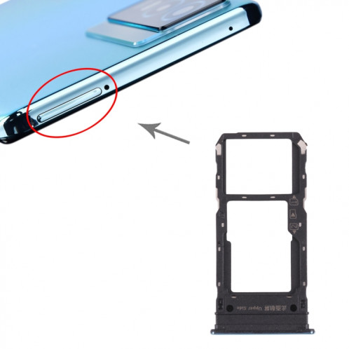 Pour vivo Y76s V2156A plateau de carte SIM + plateau de carte SIM/plateau de carte Micro SD (vert) SH504G744-04