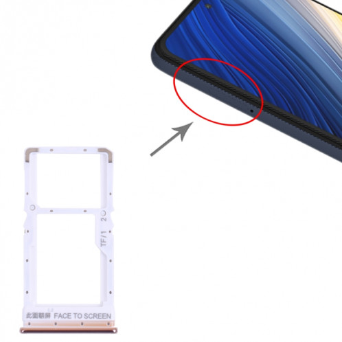 Plateau de carte SIM + plateau de cartes Micro SD pour Xiaomi Poco X3 Pro M2102J20SG M2102J20SI (Gold) SH528J1790-04