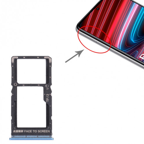 Plateau de carte SIM + plateau de carte SIM / plateau de carte micro SD pour Xiaomi Redmi Note 11 5G (Bleu) SH531L1380-04