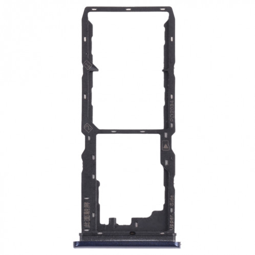 Pour vivo Y12S 2021 / Y12a V2069 Plateau de carte SIM + Plateau de carte SIM + Plateau de carte Micro SD (Noir) SH539B33-04