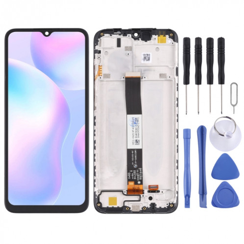 Écran LCD d'origine et numériseur Assemblage complet avec cadre pour Xiaomi Redmi 9A / Redmi 9C / Redmi 9c NFC / Redmi 9at / Redmi 9i / Redmi 9 Activ / POCO C31 (noir) SH682B515-07