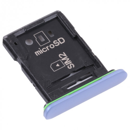 Plateau de carte SIM d'origine + plateau de carte SIM / plateau de carte micro SD pour Sony Xperia 10 III (bleu) SH212L318-04