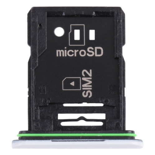 Plateau de carte SIM d'origine + plateau de carte SIM / plateau de carte micro SD pour Sony Xperia 10 III (blanc) SH212W695-04
