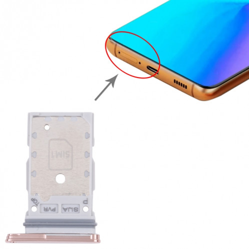 Pour Samsung Galaxy S22+ 5G / S22 5G / SM-S906B SM-S901B Plateau de carte SIM d'origine + Plateau de carte SIM (Or) SH737J1608-04