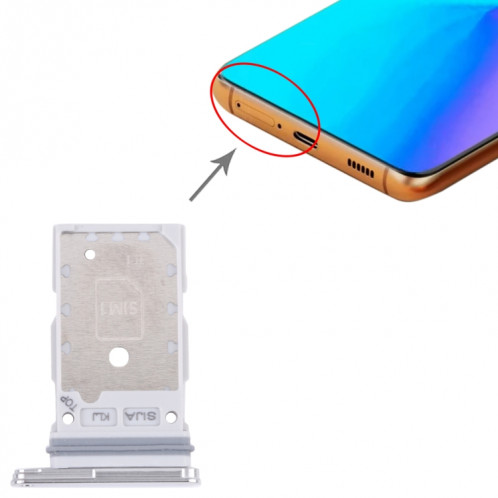 Pour Samsung Galaxy S22+ 5G / S22 5G / SM-S906B SM-S901B Plateau de carte SIM d'origine + plateau de carte SIM (Blanc) SH737W372-04