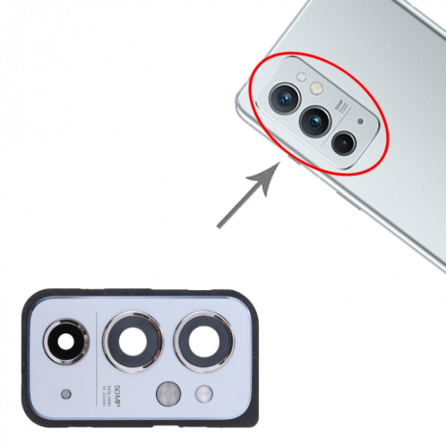 Pour OnePlus 9RT 5G MT2110 MT2111 Couvercle d'objectif d'appareil photo d'origine (Nano Silver) SH756S1450-04
