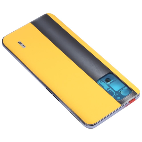 Pour OPPO Realme GT RMX2202 plaque de lunette de cadre moyen + couvercle arrière de batterie (jaune) SH70YL1685-06
